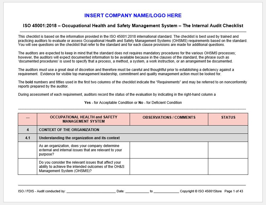 Mar Chart Audit Form