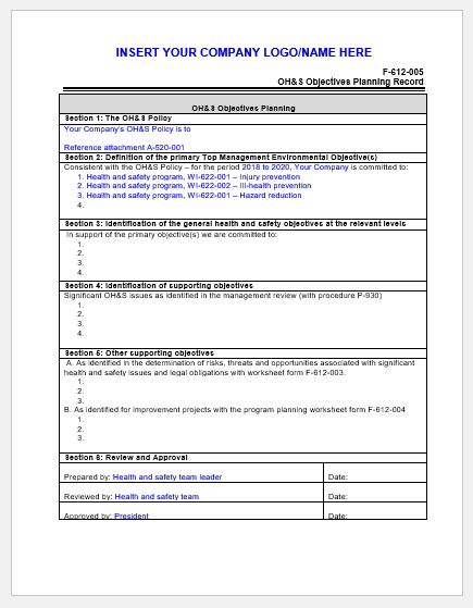 ISO 45001:2018 Forms Package