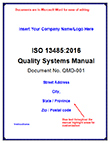 13485: 2016 and FDA Compliant Quality Manual and Procedure Package