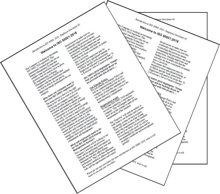 50001:2018 Set of Employee Newsletters